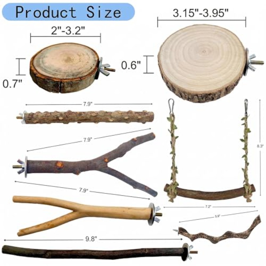 8PCS natural wood bird perches - đánh giá và giá Health & Wellness Website